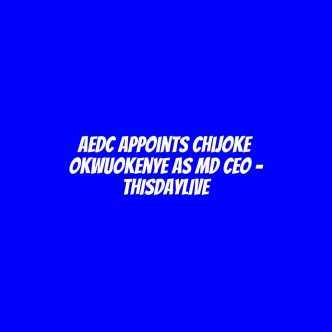 AEDC Appoints Chijoke Okwuokenye as MD CEO – THISDAYLIVE