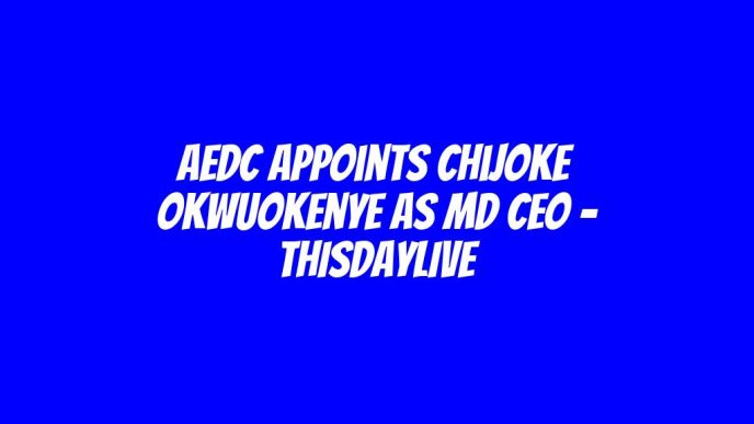 AEDC Appoints Chijoke Okwuokenye as MD CEO – THISDAYLIVE