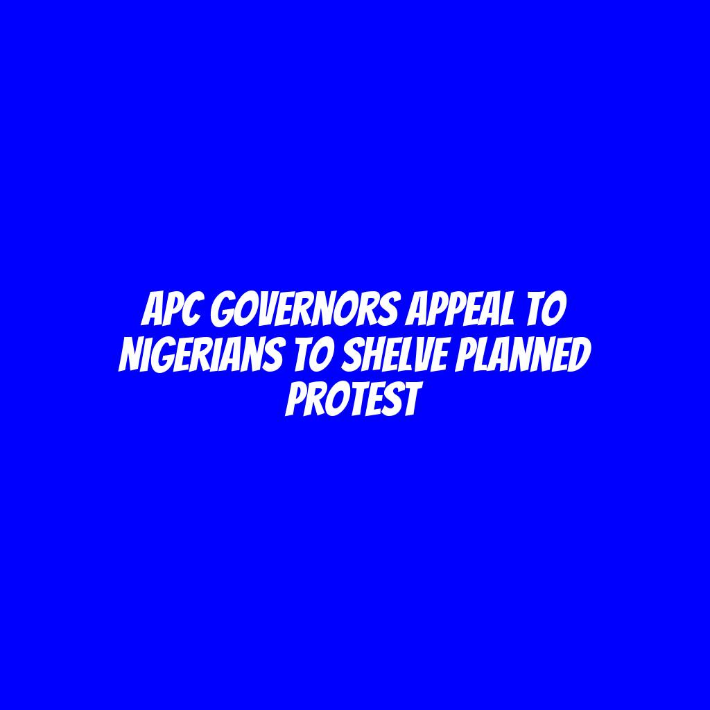 APC governors appeal to Nigerians to shelve planned protest