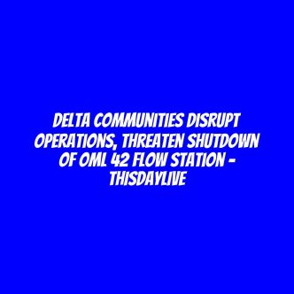 Delta Communities Disrupt Operations, Threaten Shutdown of OML 42 Flow Station – THISDAYLIVE