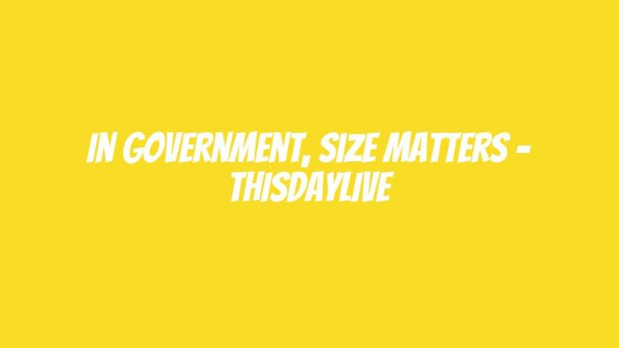 In Government, Size Matters – THISDAYLIVE