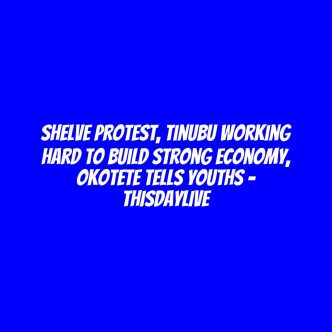 Shelve Protest, Tinubu Working Hard to Build Strong Economy, Okotete Tells Youths – THISDAYLIVE