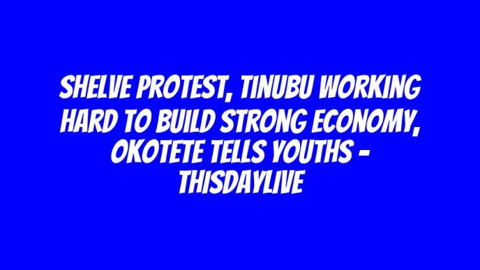 Shelve Protest, Tinubu Working Hard to Build Strong Economy, Okotete Tells Youths – THISDAYLIVE