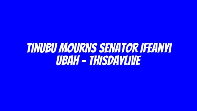 Tinubu Mourns Senator Ifeanyi Ubah – THISDAYLIVE