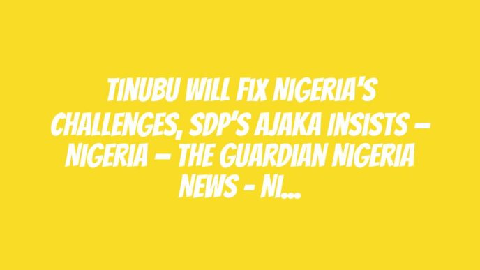 Tinubu will fix Nigeria's challenges, SDP’s Ajaka insists — Nigeria — The Guardian Nigeria News – Nigeria and World News