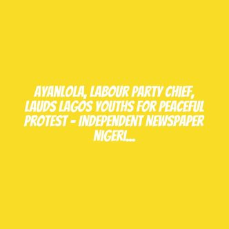 Ayanlola, Labour Party Chief, Lauds Lagos Youths For Peaceful Protest – Independent Newspaper Nigeria