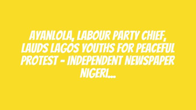 Ayanlola, Labour Party Chief, Lauds Lagos Youths For Peaceful Protest – Independent Newspaper Nigeria