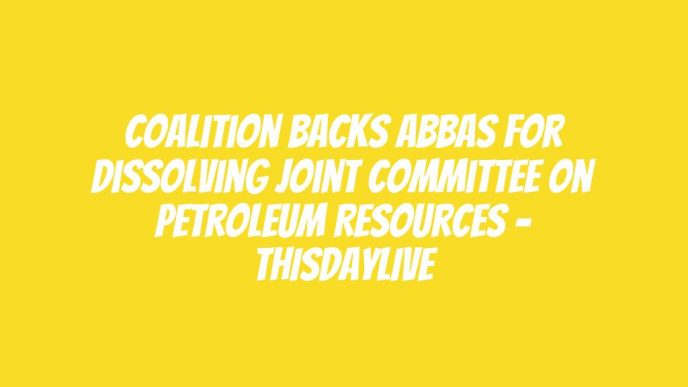 Coalition Backs Abbas for Dissolving Joint Committee on Petroleum Resources – THISDAYLIVE