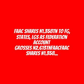 FAAC Shares N1.358tn to FG, States, LGs as Federation Account Grosses N2.613tnFAACFAAC Shares N1.358tn to FG, States, LGs as Federation Account Grosses N2.613tn