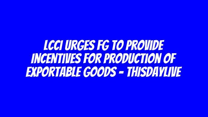 LCCI Urges FG to Provide Incentives for Production of Exportable Goods – THISDAYLIVE