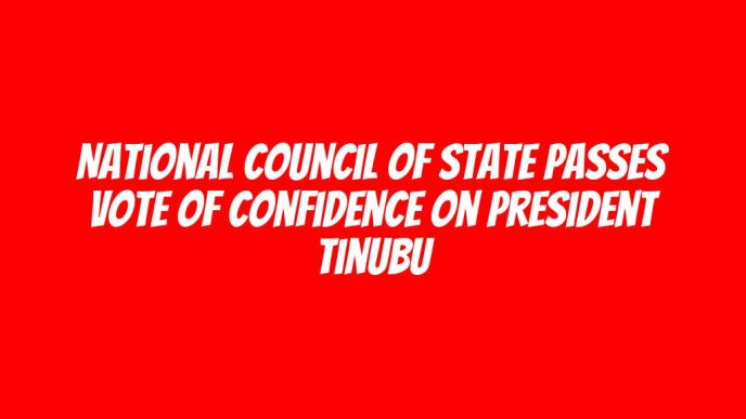 National Council of State passes vote of confidence on President Tinubu